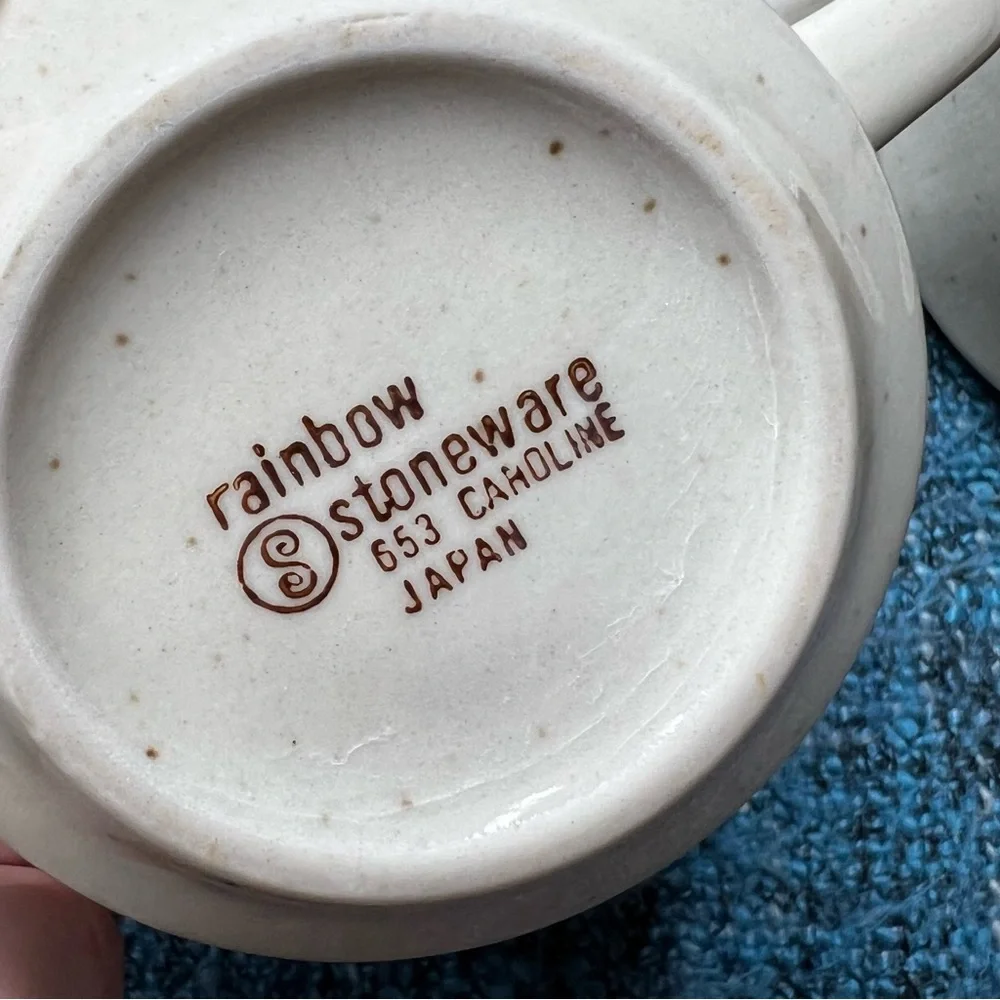 Vintage 70s Sango Rainbow Stoneware Cream & Sugar Dish 653 Caroline Retro Orange